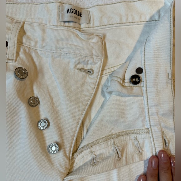 Agolde Criss Cross Straight Leg Jeans In Milkshake Size 27 - Picture 3 of 7
